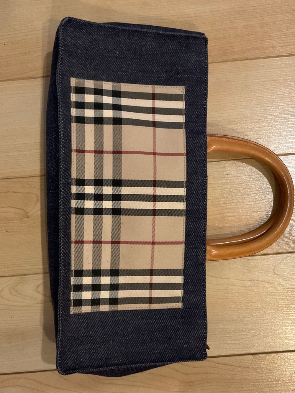 Burberry Nova Check Denim Handbag